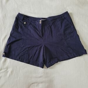 Dressbarn Womens 24W Navy Blue Shorts Cargo 100% Cotton Plus Summer